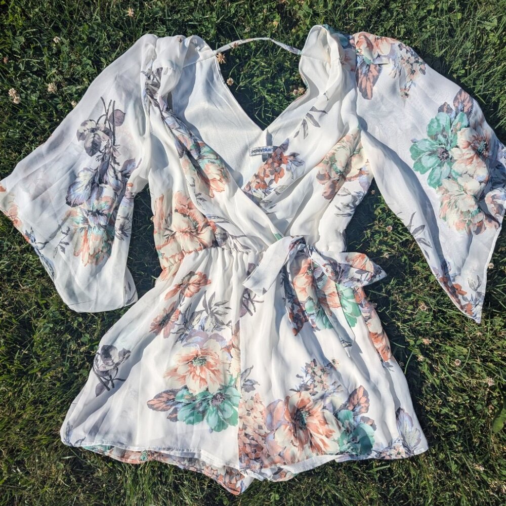 White Floral Romper